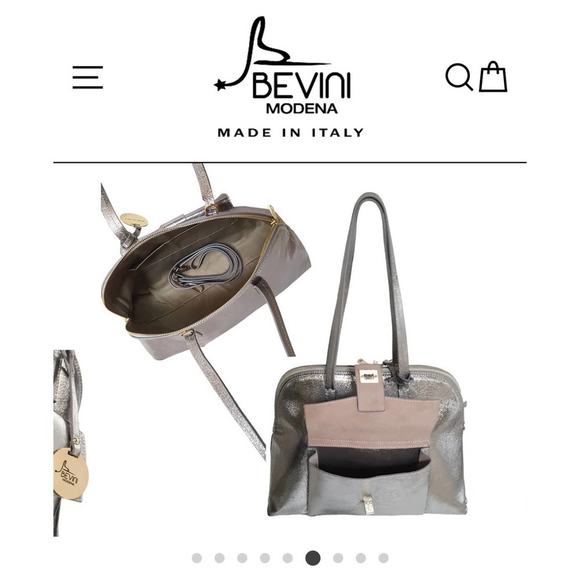 Bevini Modena The Bugatti, Laminated Leather Tote Bag NWOT - Picture 9 of 16